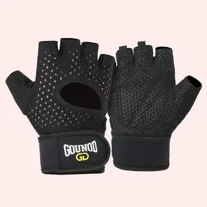 unisexFitness sports gloves with half-finger design, thickened anti-slip palm pads, shock-absorbing palm protection, suitable for strength training, yoga, home workouts, breathable outdoor cycling gloves