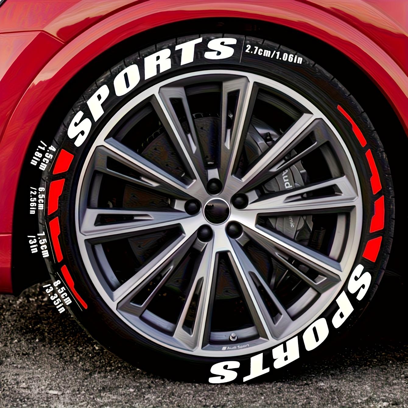 8pcs 3D Visual Effect Tire Lettering Stickers, Full Set for 4 Tires, DIY Sports Racing Wheel Decals for Cars & Motorcycles, Universal Styling Accessories.