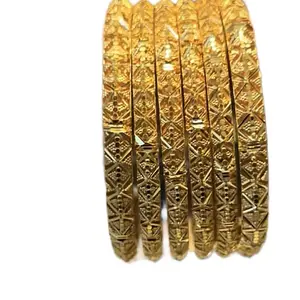 High Quality Gold Plated 6pc Bangle Set for Women's Fashion