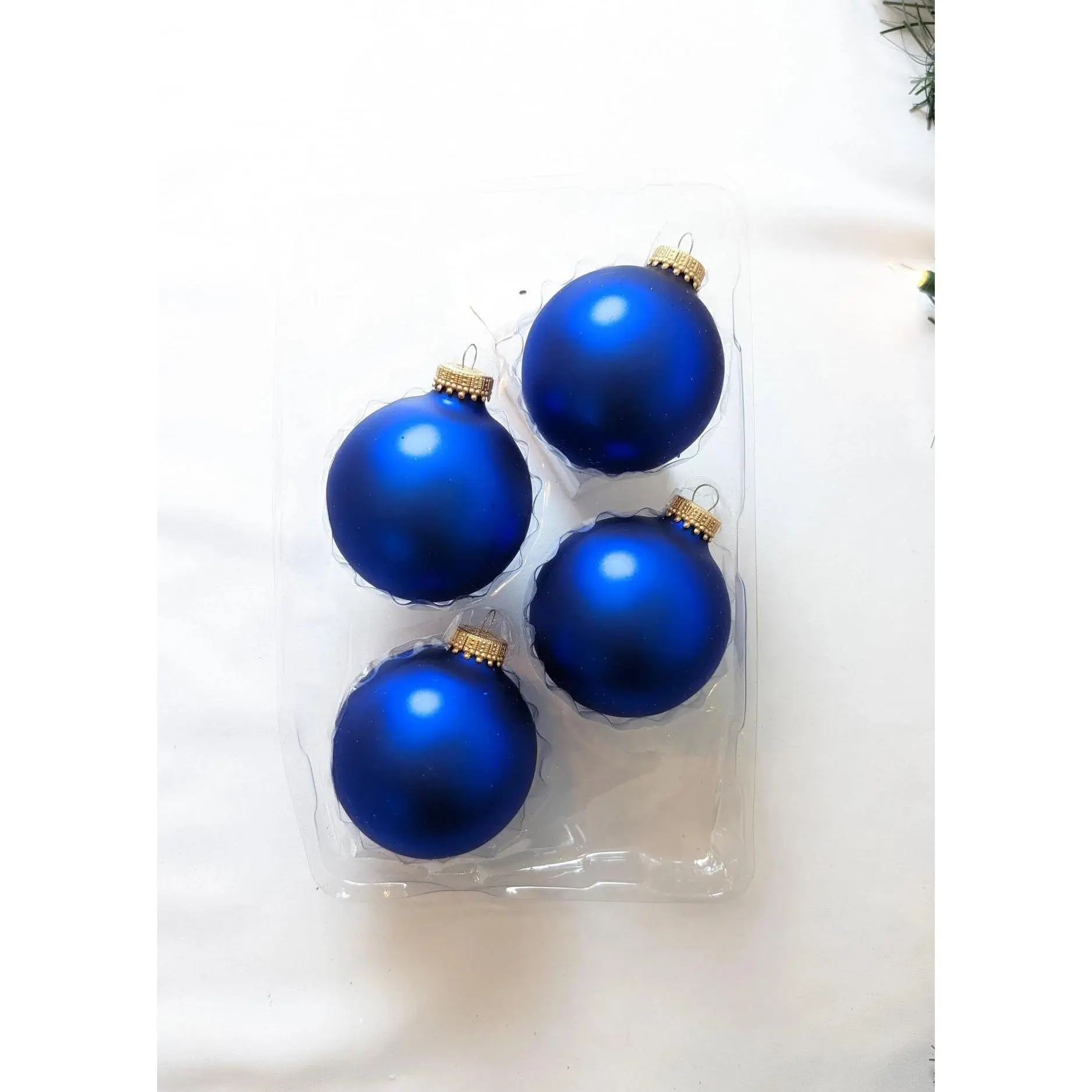 Vintage Krebs Cobalt Blue Christmas Ornaments