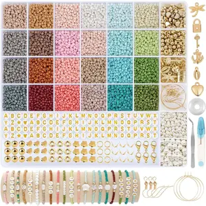 3mm Seed Beads for Bracelets Making, Friendship Bracelet Making Kit for Girls, 24 Colors Bead Bracelet Kit, Beads for  Making Kit, DIY, Arts, Crafts Gifts  4+ (3MM-B)