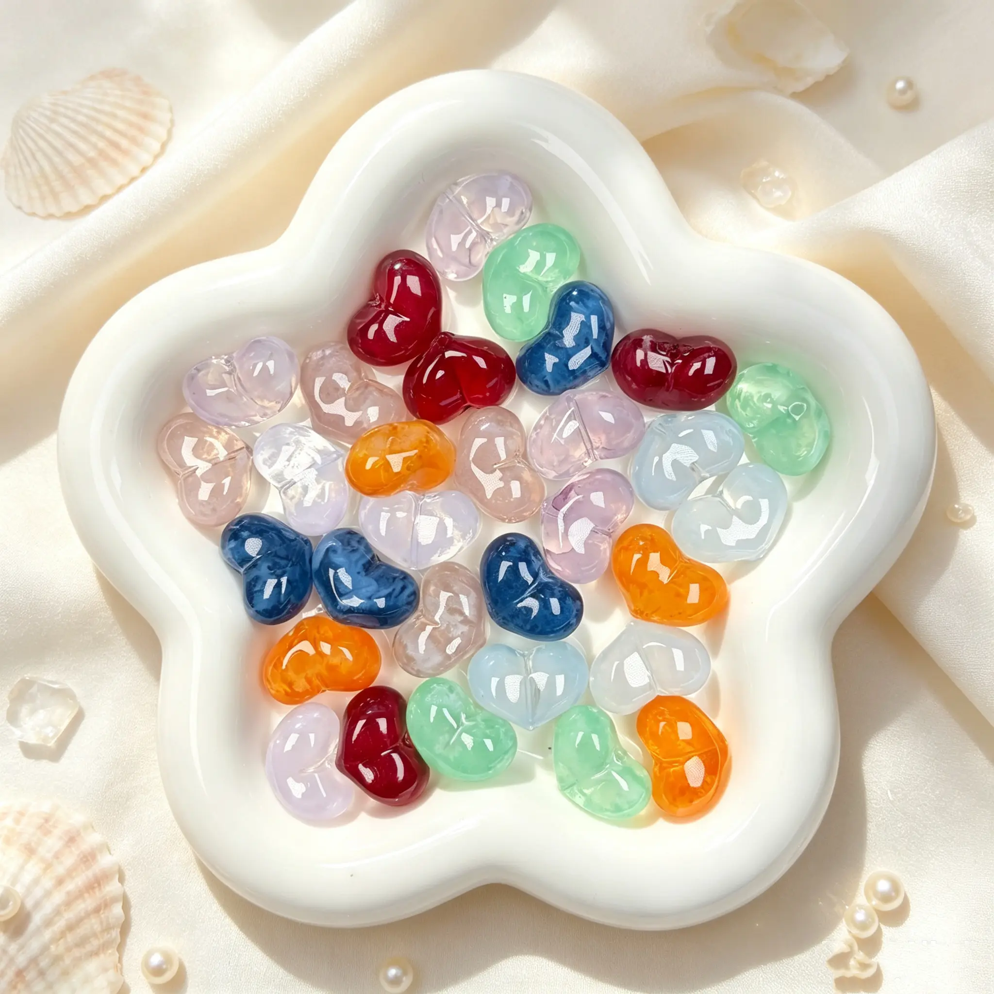 【Special Glass Beads】-Peach Heart Beads