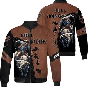 Personalized Name Bull Riding Bomber Jacket S-5XL, Bull Riding Bomber Jacket, Custom Name Bull Rider Jacket, Rodeo Bull Riding Jacket, Bull Rider Bomber