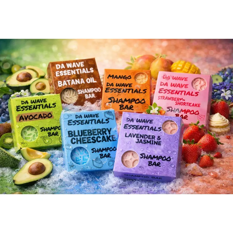 360 Wave Haircare Shampoo Bar for Natural Hair - Hydrating, Moisturizing, Deep Cleaning, Oil-Balancing, Smooth, Long-Lasting Scent (6 Scents: Jasmine, Coconut, Blueberry, Kiwi, Lavender & More), Repair