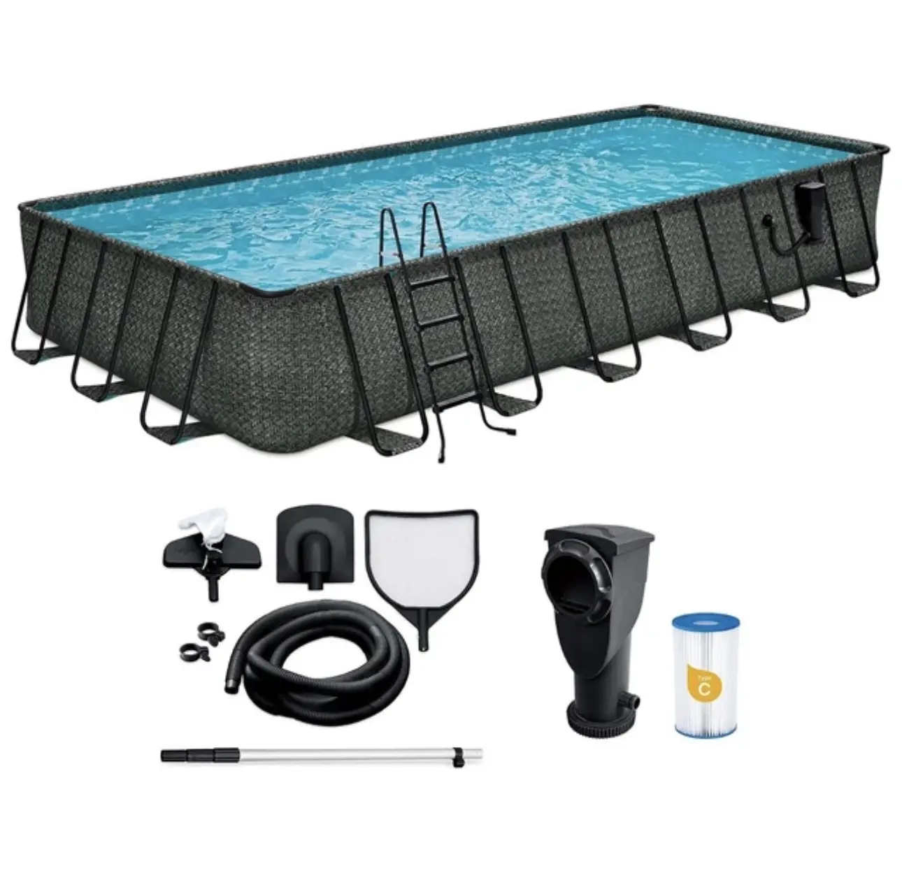 Funsicle 24 Ft Oasis Designer Lap Above Ground Pool w/ Pump