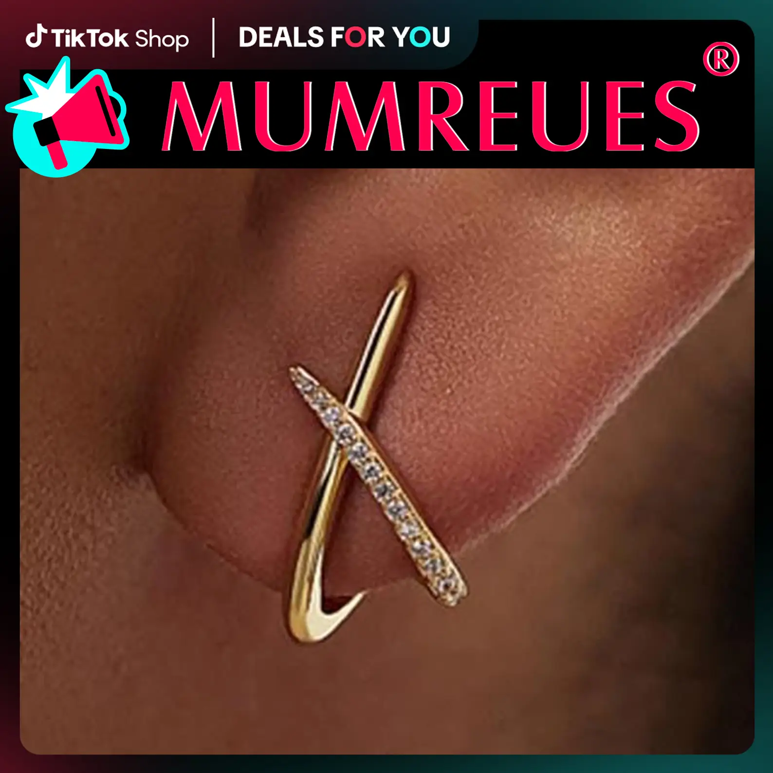 MUMREUES Gold Earrings for Women Trendy,14K Gold Plated Stud Earrings Dainty Earrings Simple Minimalist Cubic Zirconia Diamond Gold Earrings Hypoaller