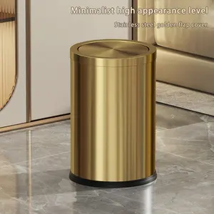 2026 New 2.38 Gallon Brushed Trash Can, Small Bathroom Garbage Bin, Silent Flip-Top Design, Detachable Inner Liner, Odor Proof Cover