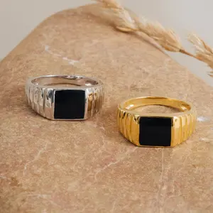 Black Signet Ring by Caitlyn Minimalist