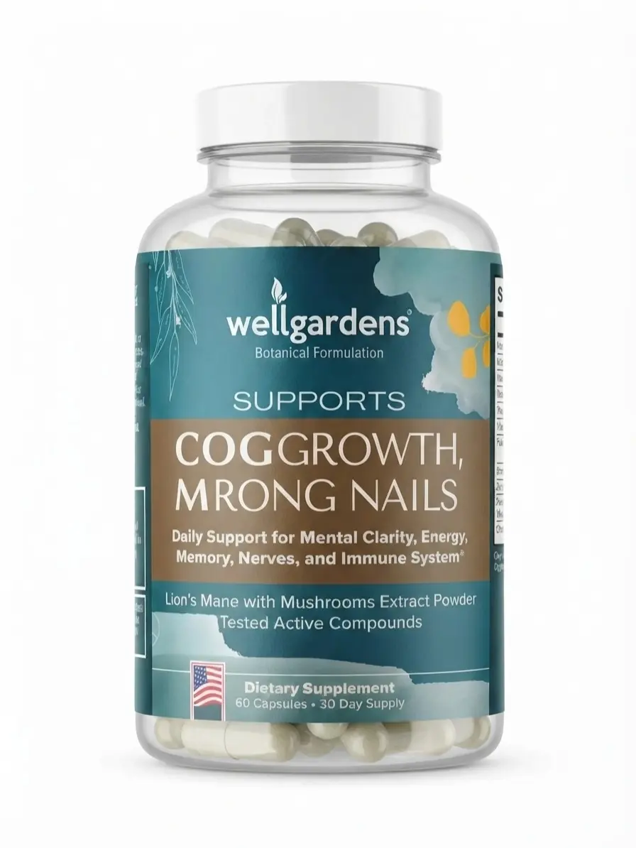 100% Pure Cognition Mushroom Supplement - Lion’s Mane, Reishi, Cordyceps & More - Promotes Mental Clarity, Focus, Memory, Energy, Performance - Mushroom Brain Vitamins