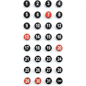Double-Sided Magnetic Date & Weekday Tiles – Extra-Strong Ferrite Number Set for Fridge, Home and Office Schedule Boards