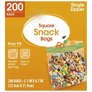 200-Count Snack Bags with Reliable Closure, Perfect for Packing Festive Finger Foods and Snacks