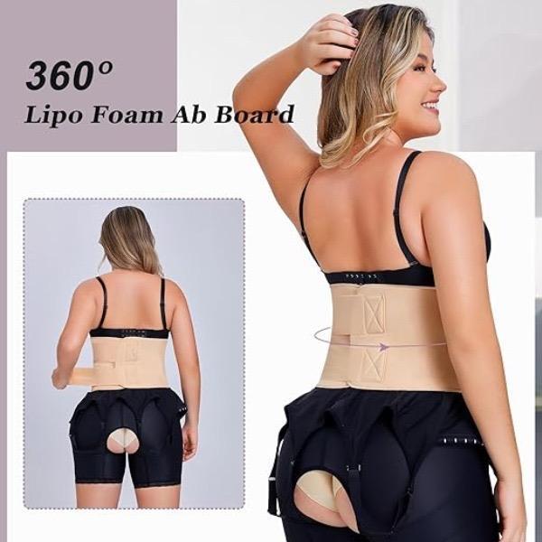 Black 360° Lipo Foam Ab Board – Post Surgery Abdominal Compression Board & Waist Support Wrap
