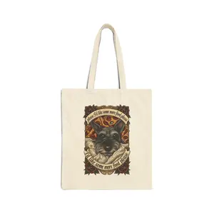 Schnauzer Portrait Tote Bag | Vintage Floral Frame, Dog Illustration