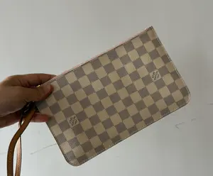 Pre-owned Louis Vuitton Neverfull MM Pouch – Damier Azur Canvas