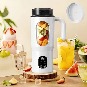 Rechargeable Portable Juicer – Mini Smoothie & Milkshake Maker, 4 Modes, Digital Display, 19.61oz Capacity, Dual-Lid with Handle, Easy to Clean, Ideal for Travel & Fresh Juice
