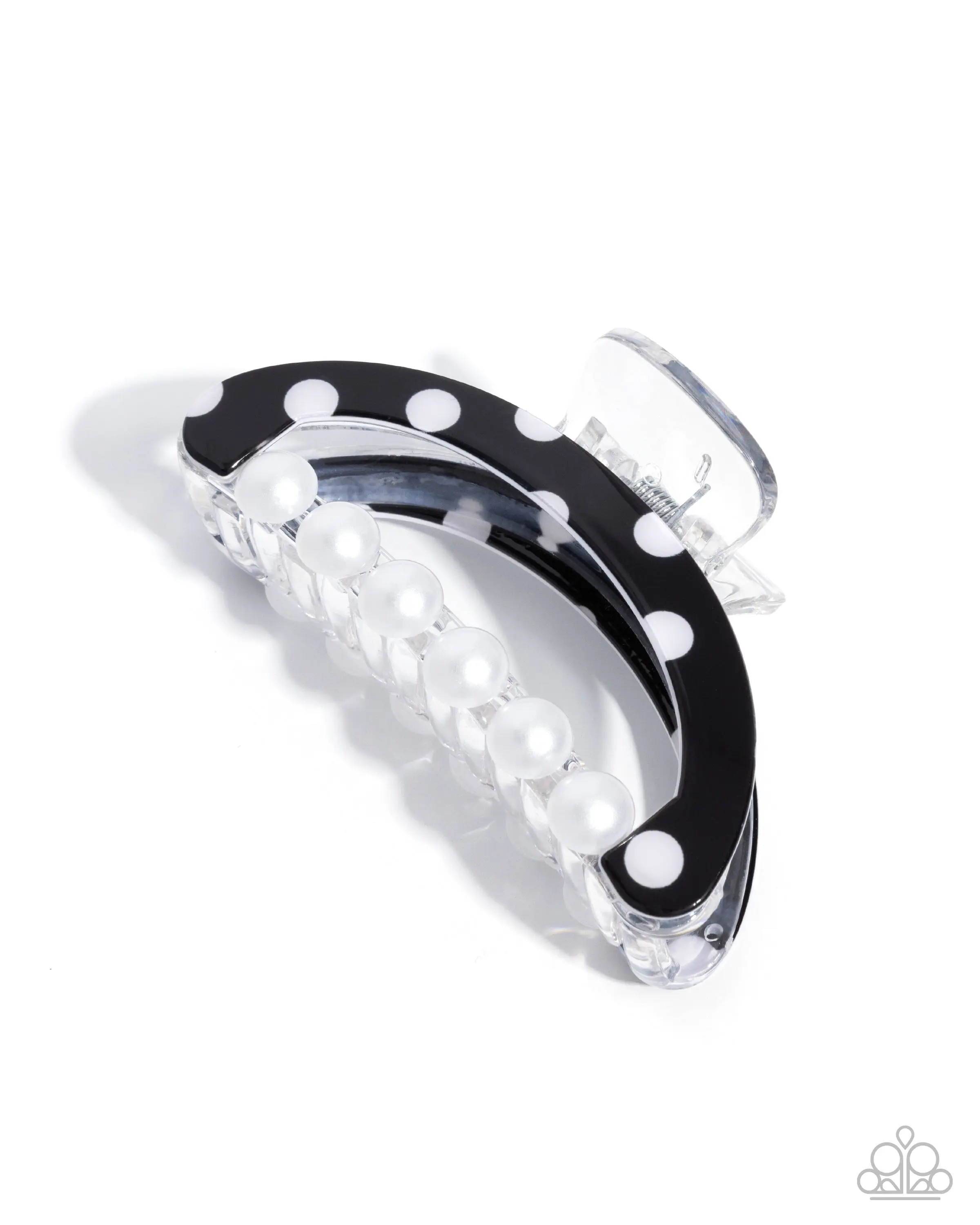 Debonair Dots - Black and White Claw Hair Clip - Paparazzi