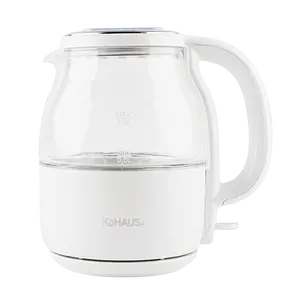 KUHAUS Electric Honey Pot Shaped Glass Kettle, 50.7 fl. oz, White