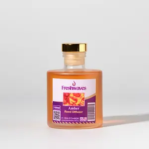Freshwaves Amber Reed Diffuser 150ml - Alluring Aromatic Experience with Musky Depth & Soft Spicy Sweet Undertones for Nuanced Scents