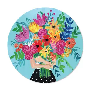 Courtside Market A Bunch of Flowers II 12" x 12" Circular Wood