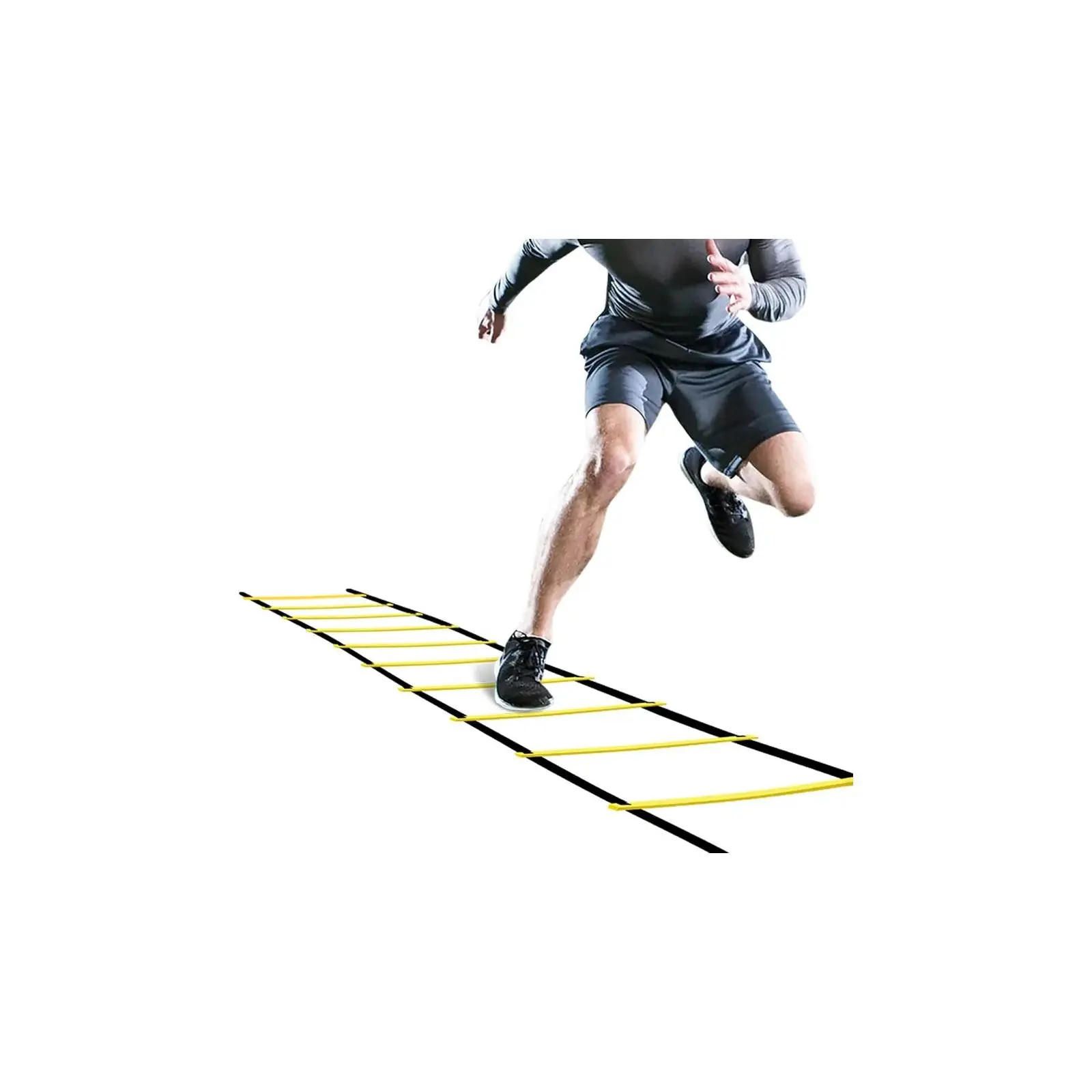 Pro Agility Ladder - Nylon Adjustable Customizable Functional Sports & Outdoor Fitness Equipment for Athletes, Athletic Drills