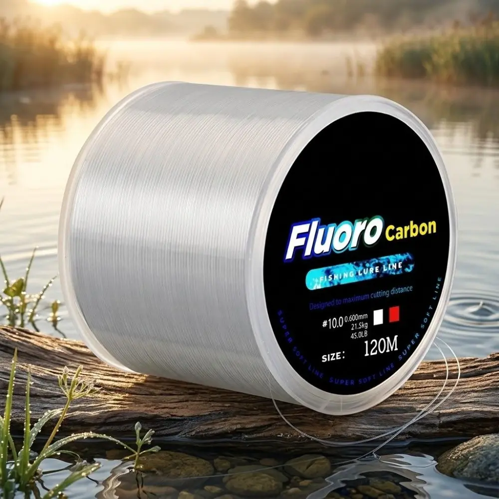 High Sensitivity Fluorocarbon Fishing Line Set, 120M Leader Line, Carbon Fiber Sinking Line, 0.20mm & 0.60mm Diameter, 7.15LB & 45LB High Strength Casting Line for Saltwater, Freshwater Lure Fishing, Durable & Abrasion Resistant, Fishing Equipment