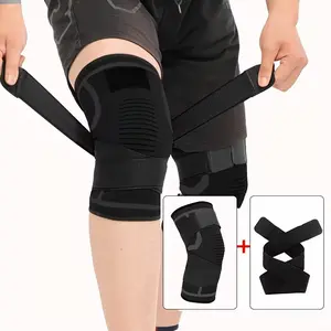 Professional 2pc Knee Brace with Stability Strap | Compression Sleeve for Weightlifting & Running | High-Performance Gym Gear,Stability During Running, Weightlifting & Daily Activities, Nylon Blend, Knee Pads Gear|Modern Knee Pads|Strapfast Closure