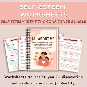 Adult Self-Esteem Confidence Identity Journal, Guided Practice Log, Positive Affirmations, Self-Reflection Tips, Daily Exercises, Suitable for 18+