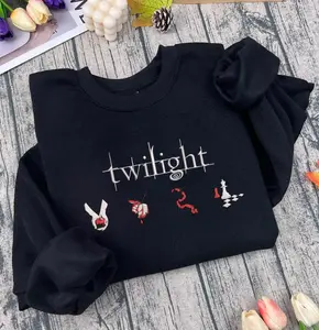 Twilight Embroidered Sweatshirt – Book Cover Aesthetic Crewneck, Twilight Saga Embroidered Crewneck, Edward Cullen, Vampire, Bookish Merch