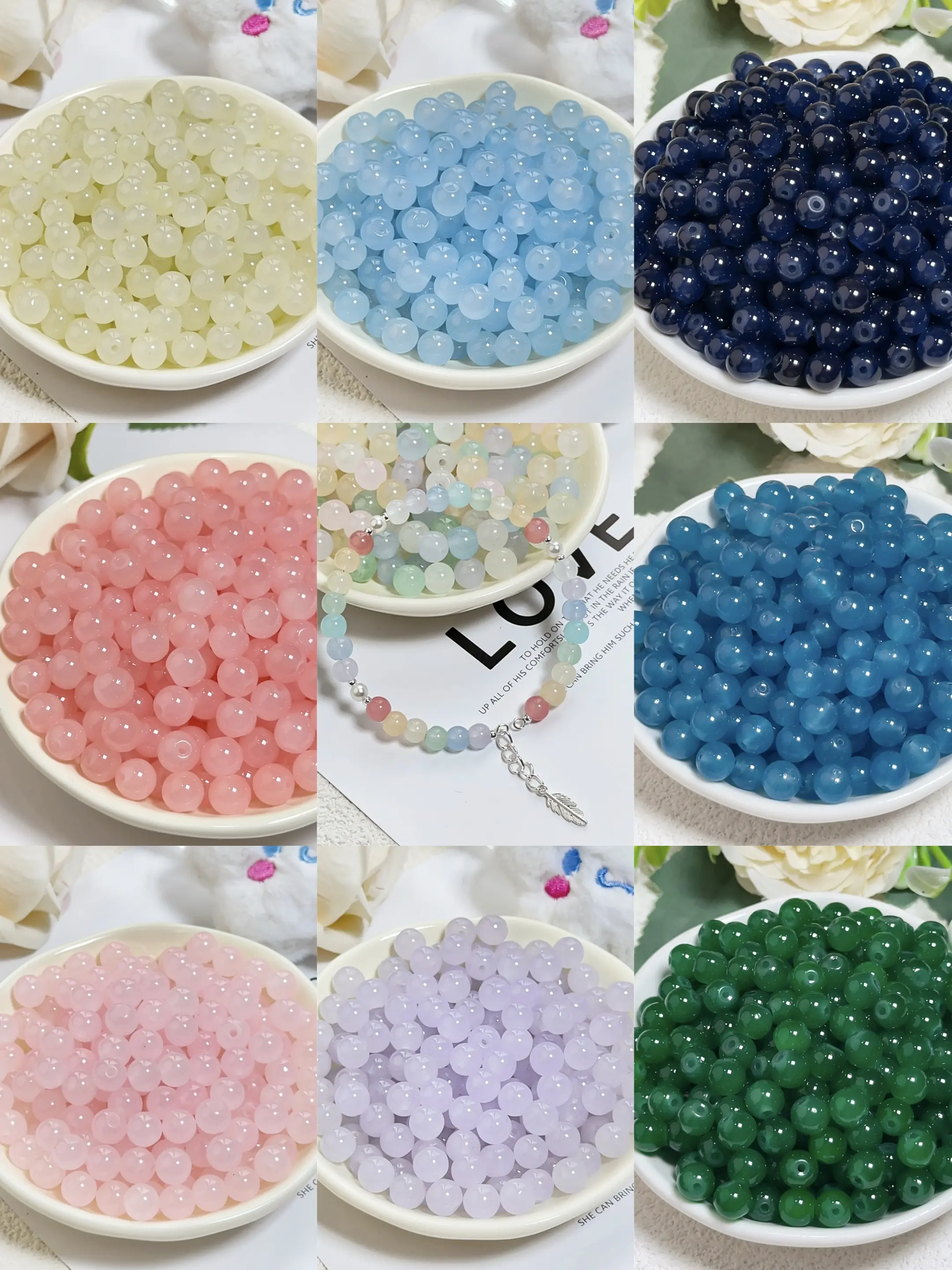 Ltty-B1-Milky Transparent Round Beads (10mm)