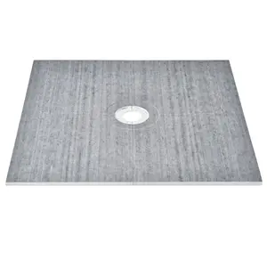 Shower Curb Kit, 72 x 72-Inch Shower Pan Kit With 6.3-Inch Central Drain, Lightweight EPS Shower Installation Set, Includes 2 Waterproof Cloths, Shower Pan Slope Sticks, Durable Edges, For Bathroom Renovation And DIY Installations