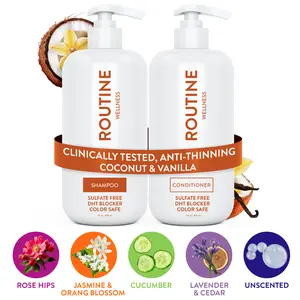 Routine Wellness Anti-Thinning Volumizing Shampoo and Conditioner Set for Thinning Hair & Hair Loss - Grow Your Confidence with Biotin & DHT Blockers - 14 oz Set