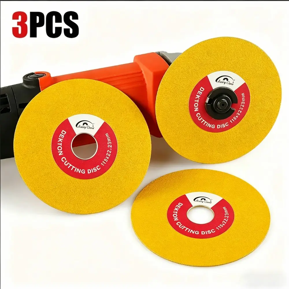 Huang Chang 1PCS/3PCS 4.5Inch Diamond Saw Blades For Cutting And Grinding Tile And Marble,Ceramic, 45 Degree Chamfered Cutting Disc Porous Design, Angle Grinder Tools summervibes