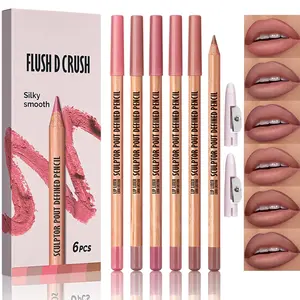 Erinde Nude Matte Lip Liner Set Lipliner Pencil Pack with Sharpener for Define & Sculpt Lip Long Lasting Waterproof Non Smudge Brown Lipliner Delineador De Labios 01 Rose Mauve Nude eyeliner phibz eyeliner