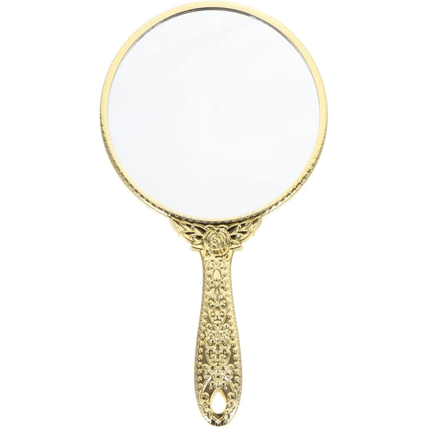 Vintage Handheld Mirror with Handle, Portable Lady Makeup Mirror, Cosmetic Mirror, Compact Design for Easy Carrying, Ideal for Daily Use & Travel