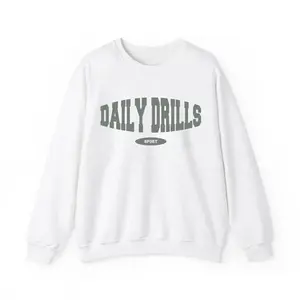 Daily Drill Sport Crewneck Sweatshirt, Full Color Graphic, Cotton Womenswear Top