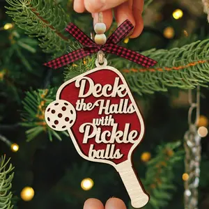 Merry Ornament Bundle 2025 - Funny Holiday Tree Decor Gift for Pickleball Players & Lovers Sports Gag Gift for Men Women Coworkers