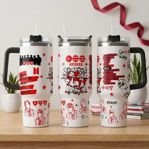 Arirang 40oz Tumbler, Kpop Fan Travel Mug, Insulated Stainless Steel Cup, Concert Gift, Music Lover Drinkware