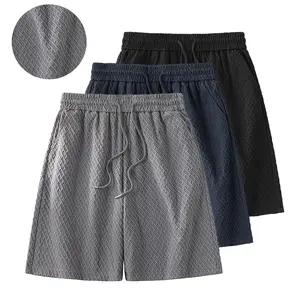 Casual jacquard-textured shorts are perfect for workouts, men’s summer jogging, and casual lounging at home. Soft and skin-friendly, with moisture-wicking properties. Features a drawstring waist and a casual straight silhouette.