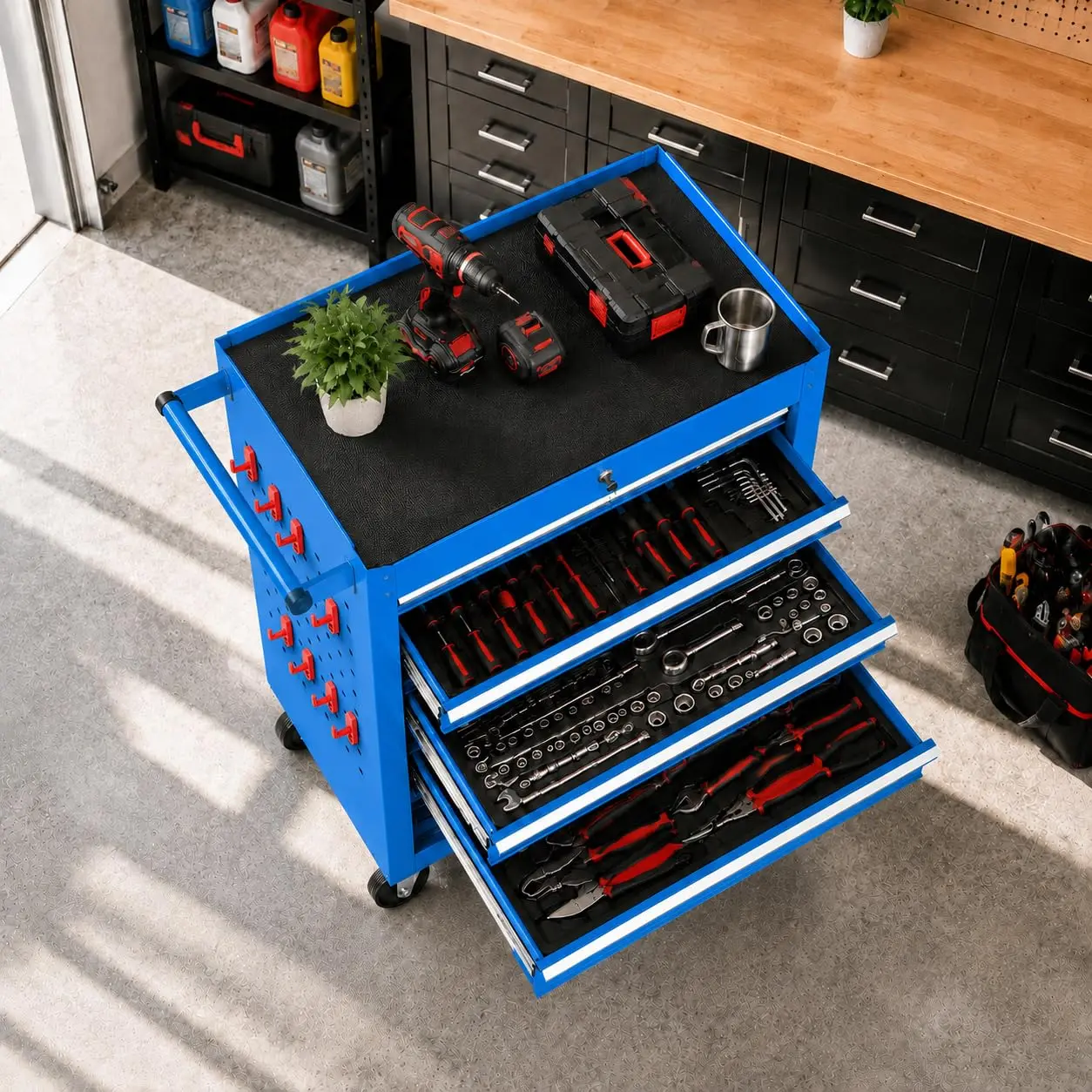 Garvee 24 in Rolling Tool Chest with Wheels, 6-Drawer Locking Tool Cabinet/Cart - Drawer Liners Included, Portable Tool Storage Organizer for Garage & Workshop - Color: Black, Mobile Tool Box, Storage Organization System, Rolling Chest Cabinet Case
