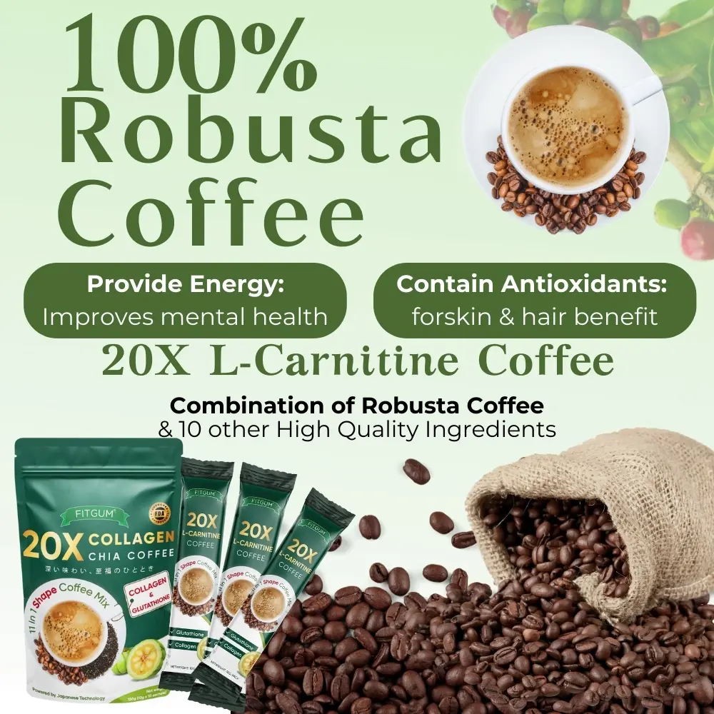 FITGUM 20X Collagen Chia Coffee – 11 in 1 Shape Coffee Mix (10