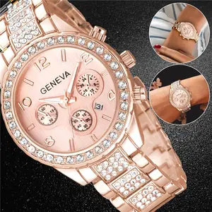 Women's Rose Gold Quartz Watch Stainless Steel Classic Waterproof Business Gifts