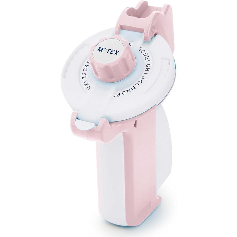 JayCo Labeler by Motex Embossing Label Maker, Labeling Tool, Old School Label Maker, for Manual Label Embossing- E-202 (Light Pink)