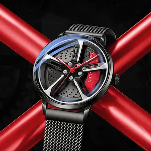 SOLLEN 358 Men's Luxury Quartz Watch Unique Car Rim Inspired Rotating Dial Luminous Waterproof Design Modern Trendy Timepiece with Sporty Style Perfect Gift for Boyfriend Husband or Dad Ideal for Birthday Valentine’s or Anniversary