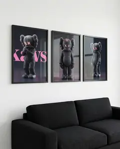 KAWS Figure Poster Set of 3: Hypebeast Room Decor, Dopamine Wall Art (Poster Print Unframed)