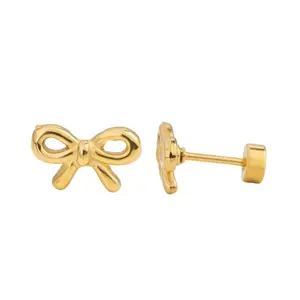 Bow Flatback Stud Earrings (Hypoallergenic, All-Day Comfort for Sensitive Ears)