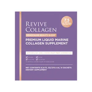 Revive Collagen Menopause Beauty Sleep — Hydrolyzed Marine Collagen Drink for Women, 7,500MG, Zinc, Chicory Root Fiber, Vitamin D & K, Supports Sleep Quality, Apple & Blackcurrant Flavour — 14 Sachets
