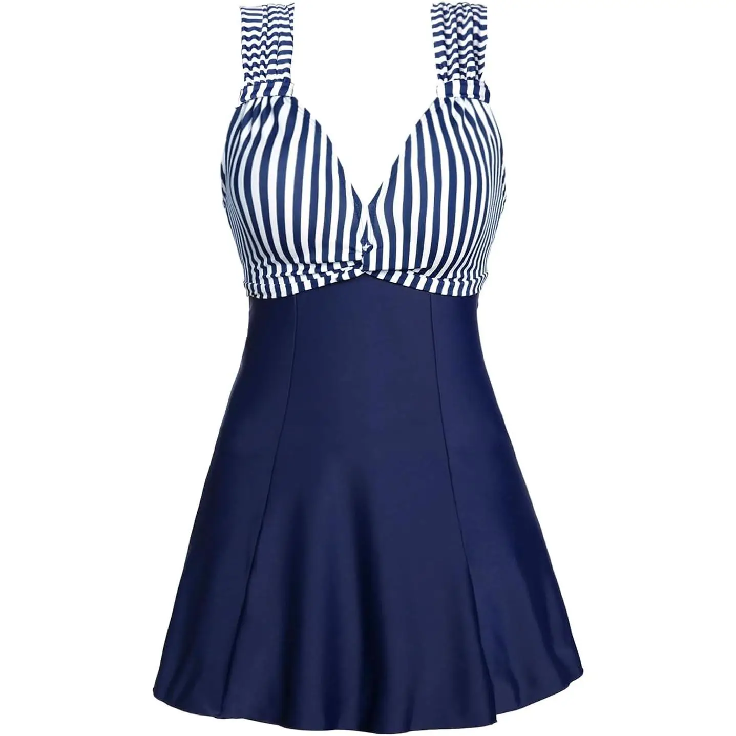 Women's One Piece High Waist Printing Swim Dress Padded Swimwear