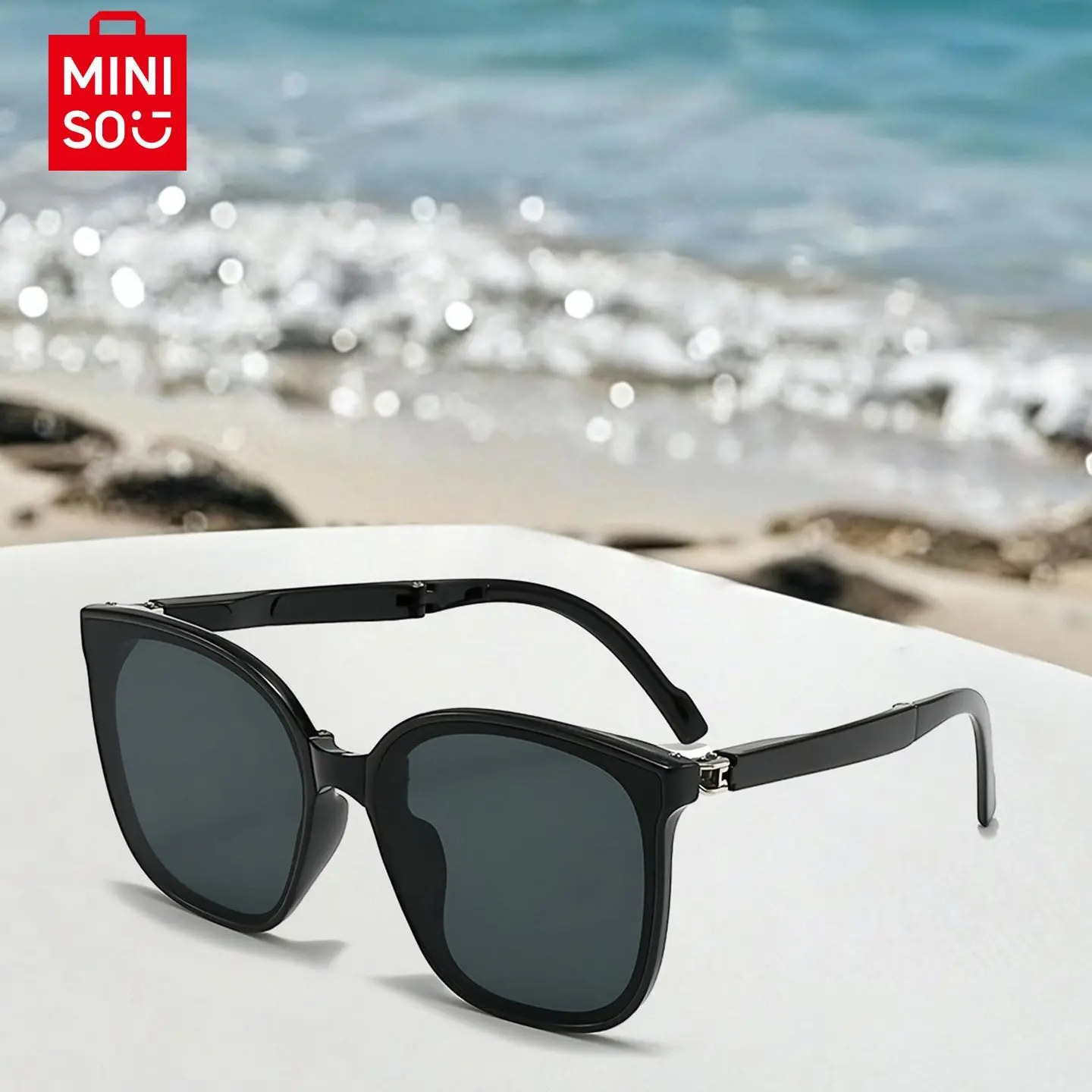 Miniso Women's Sunglasses, Korean Style Oversized Foldable Frames with UV Protection, Ultra-Light Face-Slimming Statement Accessory, Stylish Accessories,Back to school, Statement Frame Glasses, Female