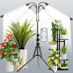 Full Spectrum Grow Light with Adjustable Gooseneck, 3 Light Modes, 10 Dimmable Brightness Levels, and Timer Function – Indoor Plant Growing Lamp for Seedlings, Succulents, and HouseplantsVelvet Bloom15
