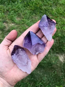 Raw Amethyst Crystal Point with Root - Grade A Natural Amethyst Point (NOT polished) - Amethyst Gemstone Point